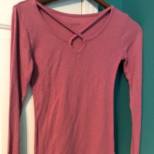 Arizona jean company pink long sleeve blouse size S